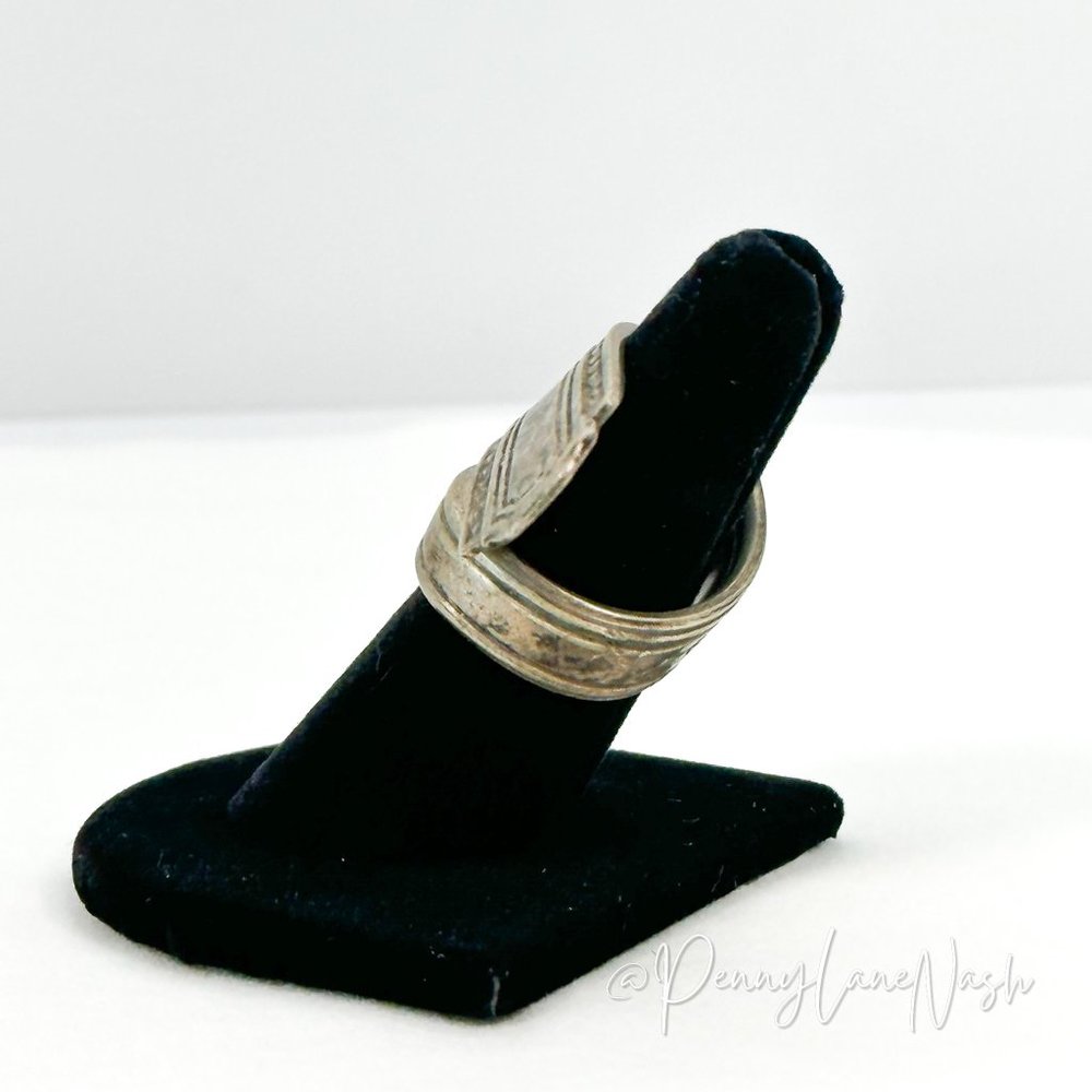 Vintage Silver Bent Spoon Bypass Ring - Picture 5 of 8